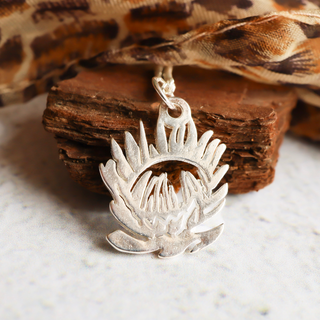 Sterling Silver Protea Pendant