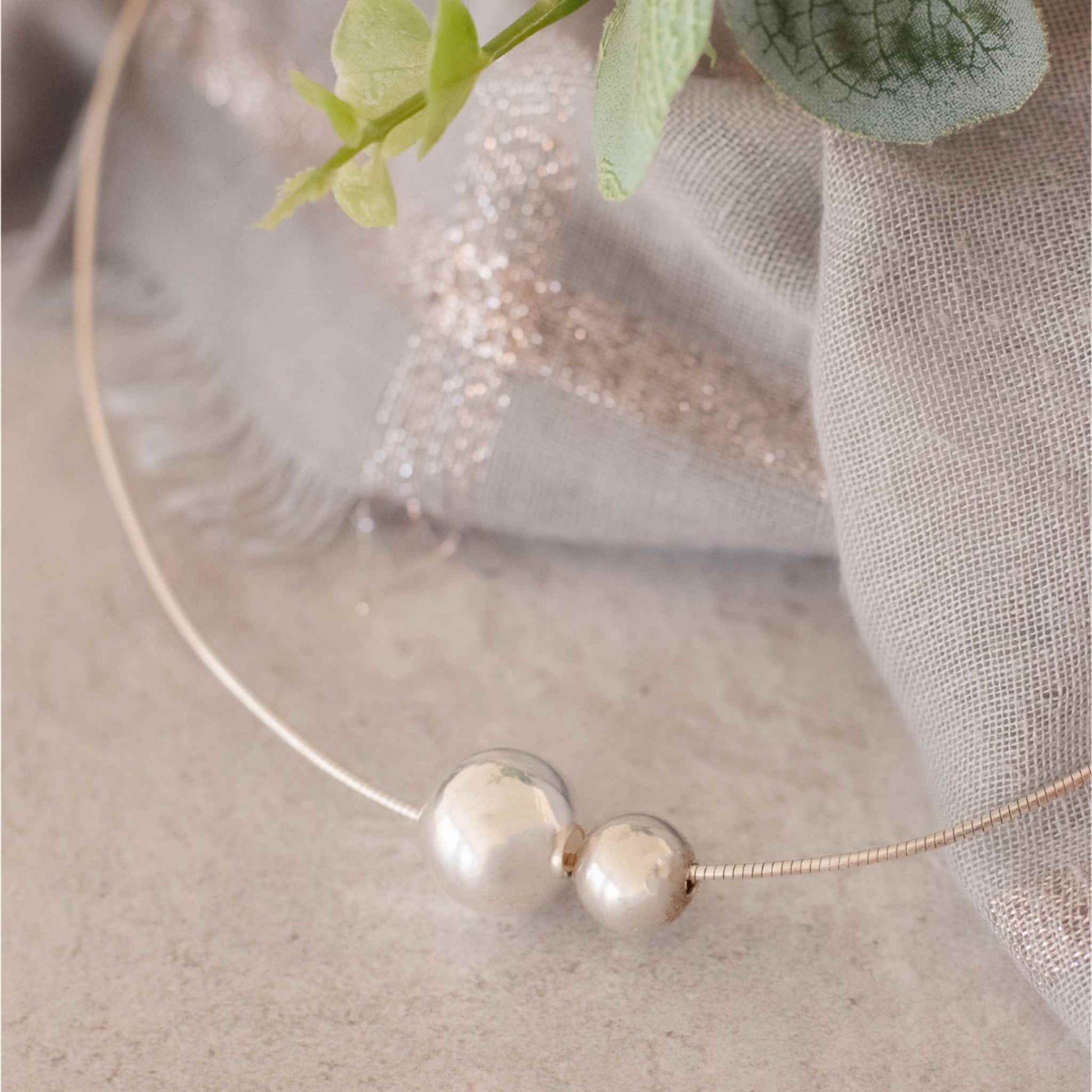 Elegant Sterling Silver Double Pearl Necklace