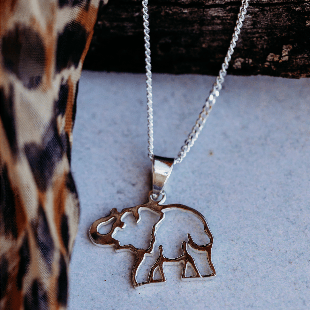 Sterling Silver Cut-Out Elephant Pendant