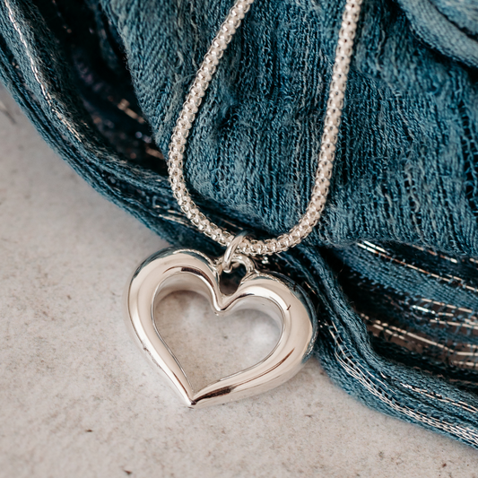 Sterling Silver Cut-Out Heart Pendant