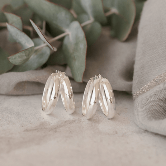 Sterling Silver Double Hoop Earring