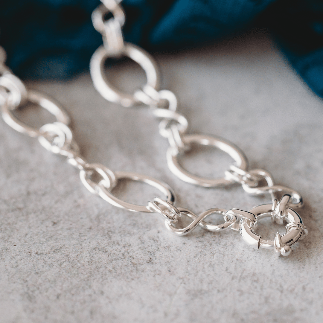 Sterling Silver Infinity Oval Chain