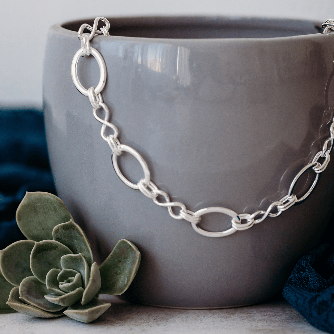 Sterling Silver Infinity Oval Chain