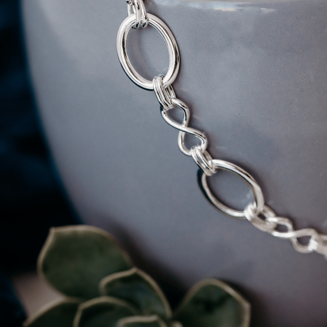 Sterling Silver Infinity Oval Chain