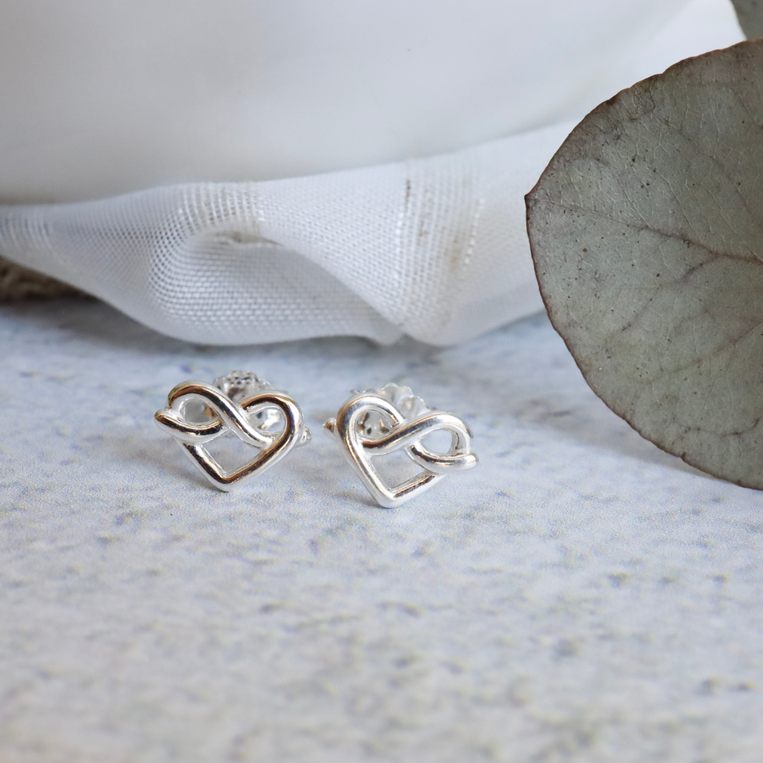 Sterling Silver Infinity heart Combo Earring