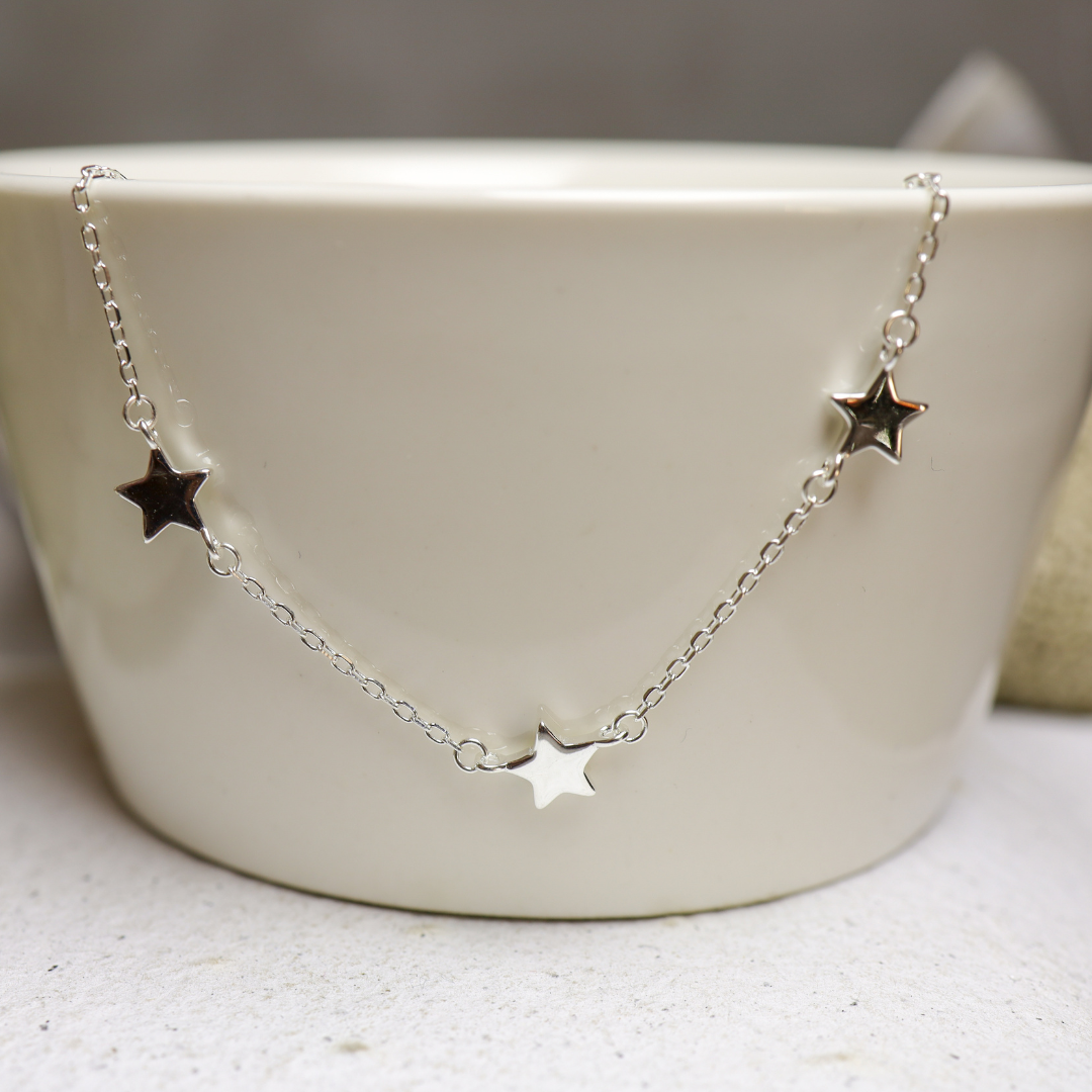 Sterling Silver Star Bracelet (19cm)