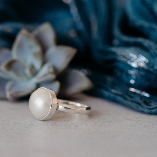 Sterling Silver Timeless Marble Ring