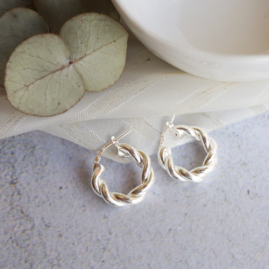 Sterling Silver 12mm Gorgeous Hoop Earrings