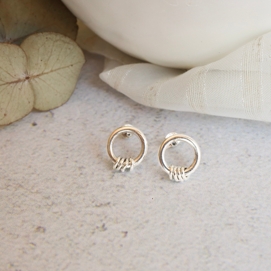 Sterling Silver Circle Stud Earrings - Delicate small circles expertly crafted from premium quality sterling silver, adding a touch of elegant sophistication to any outfit