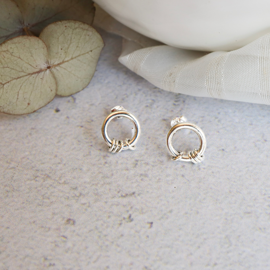 Sterling Silver Circle Stud Earrings - Delicate small circles expertly crafted from premium quality sterling silver, adding a touch of elegant sophistication to any outfit